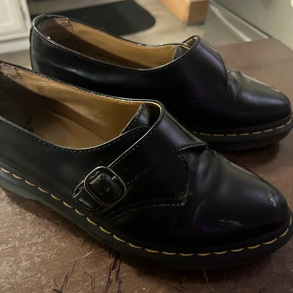 Dr. Martens Agnes Oxford Loafer Black Leather Single Monk Strap